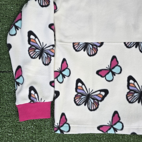 MEMBERS MARK | GIRLS HALF ZIP WILD BUTTERFLIES SUPER SOFT FLEECE PULLOVE… - Picture 13 of 16